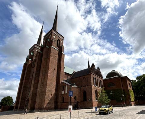 Die protestantische Domkirche in Roskilde Der Dom von Roskilde